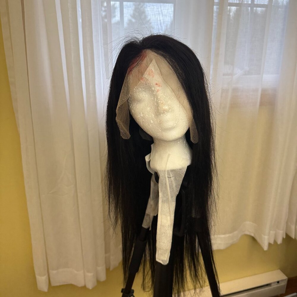 Black Straight Lace Front Wig - Sleek Long Women's Hair (LACE NOW CUT)
